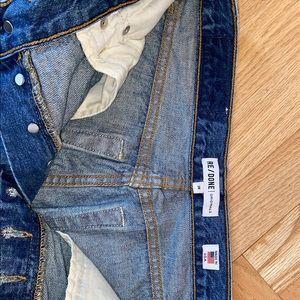 RE/done DENIM HIGH RISE ANKLE CROP